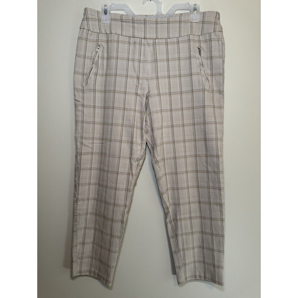 Zac & Rachel Brown Beige Plaid Skinny Ankle Dress Pants Sz 14